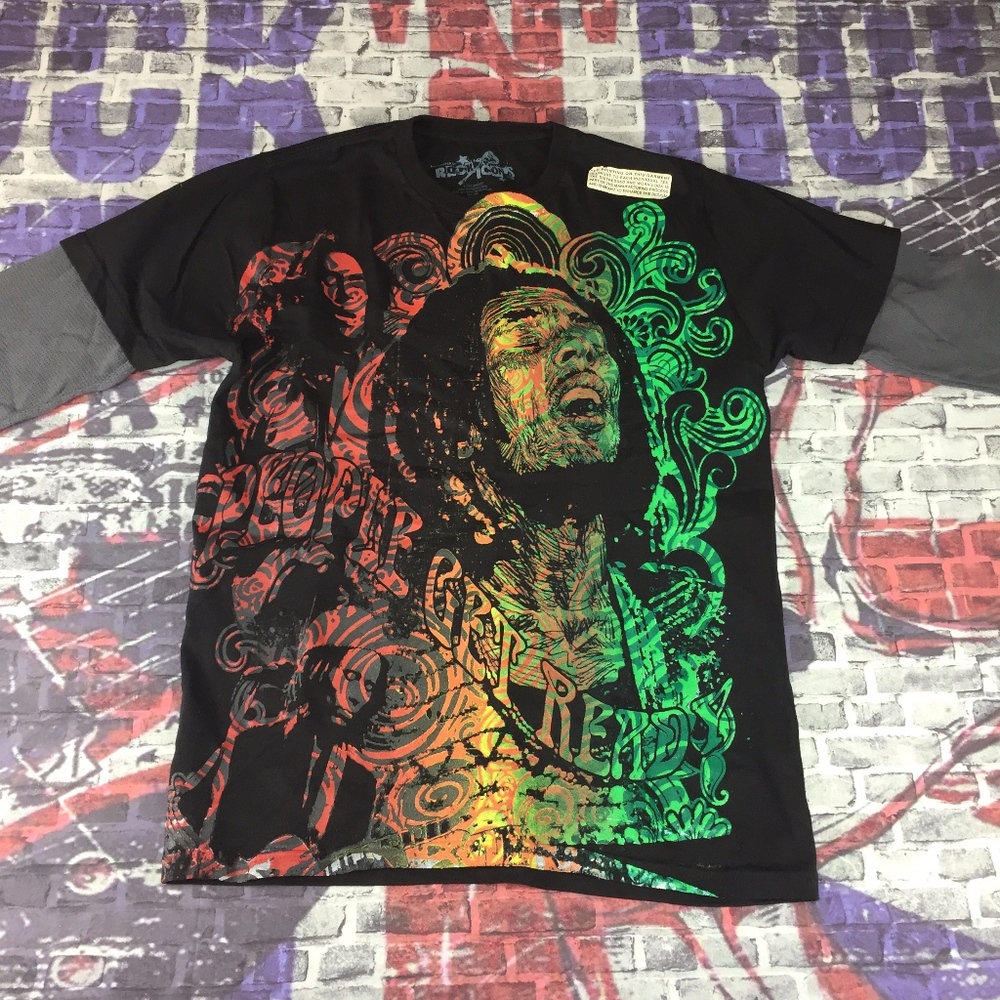 Bob Marley Sz Small Rock Icon T Shirts Thermal